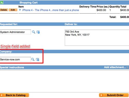 Adding Fields to the Service Catalog Checkout Screen