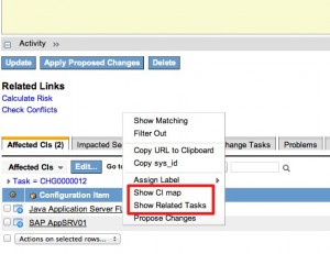 Configuration Item Context Actions