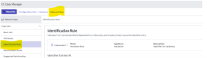 'Identification rule' tab in CI Class Manager