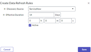 Example of a 'Data Refresh Rule'